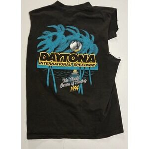 VTG USA Made NASCAR Daytona 500 90s Single Stitch Thrashed Grunge Tank Top L